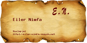 Eiler Nimfa névjegykártya